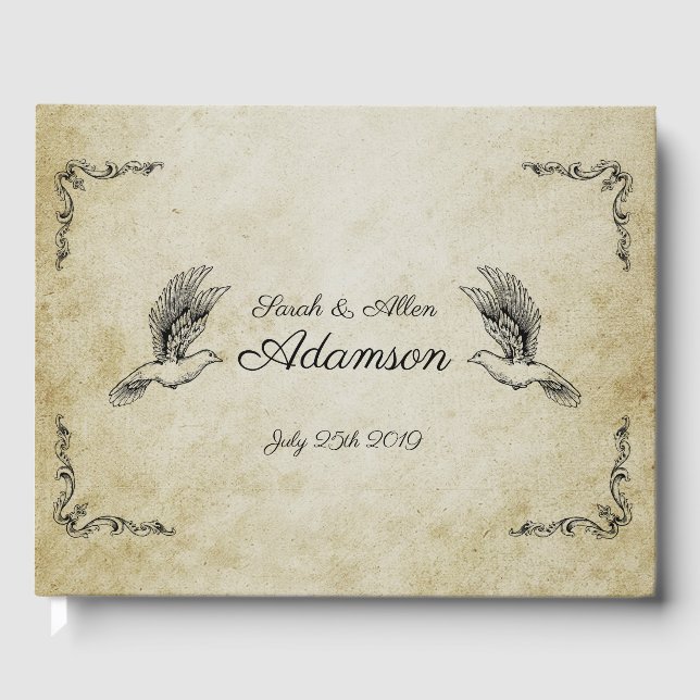 Vintages romantisches Gästebuch (Vorderseite)