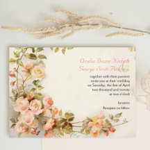 Vintages romantisches Gemälde von Rose Hochzeit