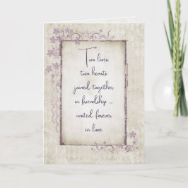 Vintages romantisches Hochzeitsangebot Karte