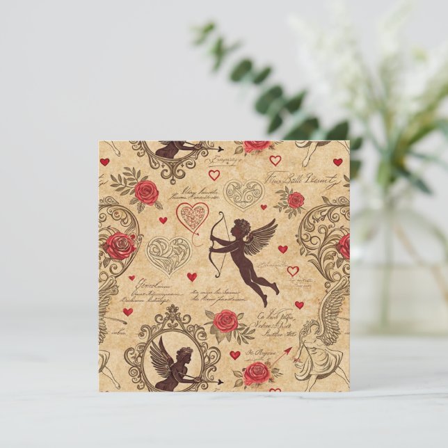 Vintages romantisches Muster Cupids (10) (Stehend Vorderseite)