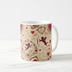 Vintages romantisches Muster Cupids (2) Kaffeetasse