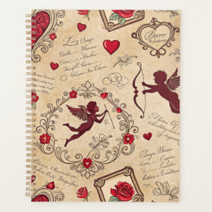 Vintages romantisches Muster Cupids (2) Planer