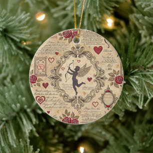 Vintages romantisches Muster Cupids (9) Keramik Ornament