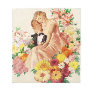 Vintages romantisches Paar Notizblock