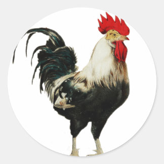 Vintages Rooster-Hühnchen individualisieren Tier a Runder Aufkleber