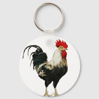 Vintages Rooster-Hühnchen individualisieren Tier a Schlüsselanhänger