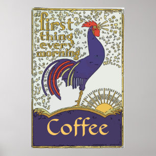 Vintages Rooster-Poster, Text bearbeiten Poster