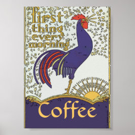 Vintages Rooster-Poster, Text bearbeiten Poster