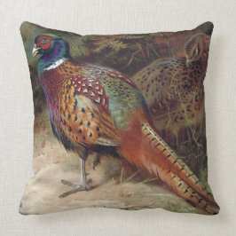 Vintages Rooster und Hen Pheasant Kissen