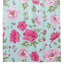 Vintages rosa aquamarines Blumenmuster