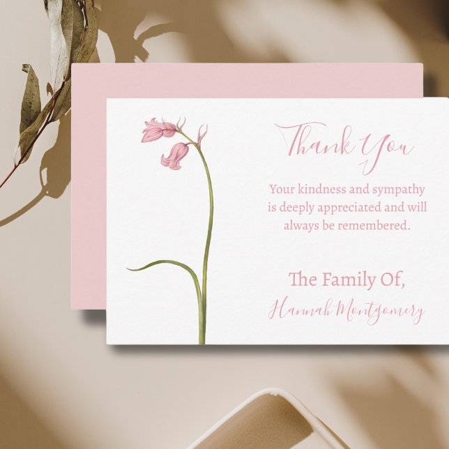 Vintages rosa Beileid florales Dankeschön an Karte (Von Creator hochgeladen)