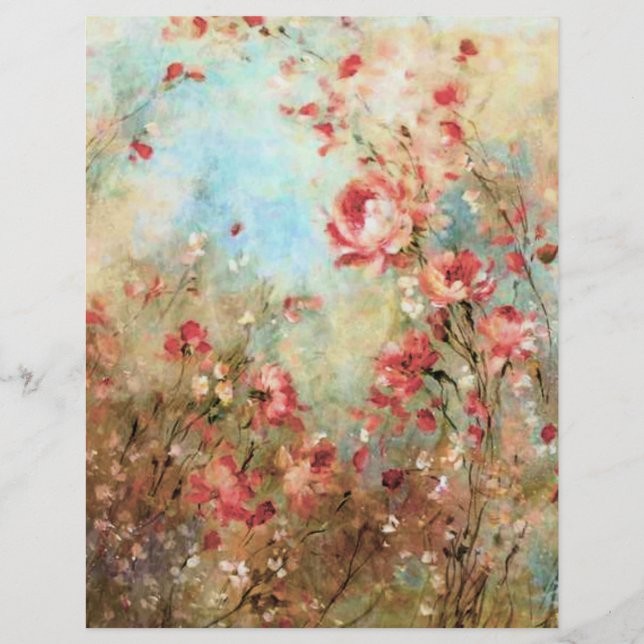 Vintages rosa Blumenpapier (Vorderseite)