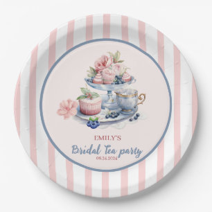 Vintages Rosa Blumentee Party Brautparty Pappteller