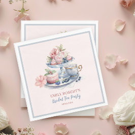 Vintages Rosa Blumentee Party Brautparty Serviette