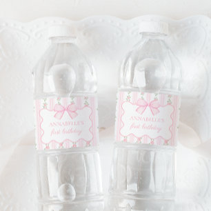 Vintages rosa Bogen Blumenwasser Wasserflaschenetikett
