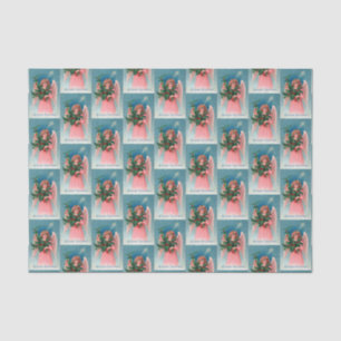 Vintages rosa Engels-Feiertags-Partygewebe Seidenpapier