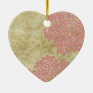 Vintages Rosa Flor Keramikornament