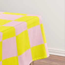 Vintages, rosa Gelb kariertes Karton Tischdecke
