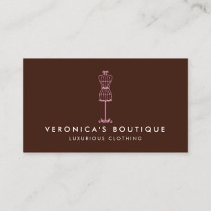Vintages rosa Kleid Form III Boutique Visitenkarte