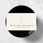 Vintages rosa Kleid Form Mode, Boutique Visitenkarte<br><div class="desc">Auf dieser eleganten Visitenkartenvorlage wird ein Vintages Drahtkleidungsformular mit Ihrem Namen oder Firmennamen kombiniert. Ideal für Boutiquen,  Luxusboutiquen,  Konsignationsgeschäfte,  Modedesigner,  Schneider,  Seemänner und vieles mehr. © 1201AM CREATIVE</div>