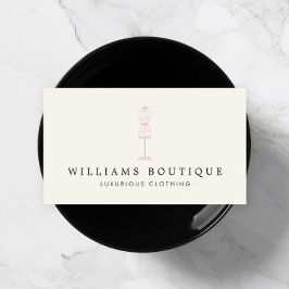 Vintages rosa Kleid Form Mode, Boutique Visitenkarte