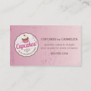 Vintages rosa Kuchenaufkleber-Bäckereibacken Visitenkarte