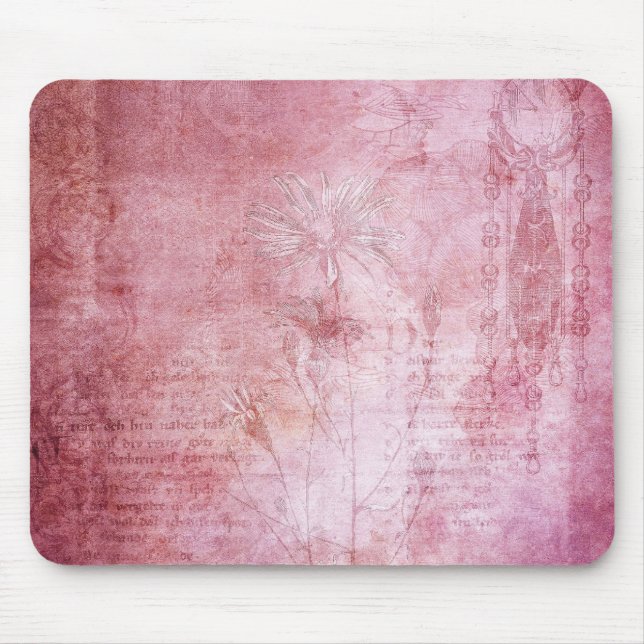 Vintages rosa Mousepad (Vorne)