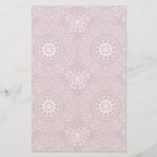 Vintages rosa Muster Briefpapier