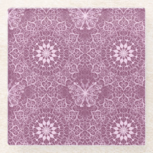 Vintages rosa Muster Glasuntersetzer