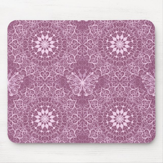 Vintages rosa Muster Mousepad (Vorne)