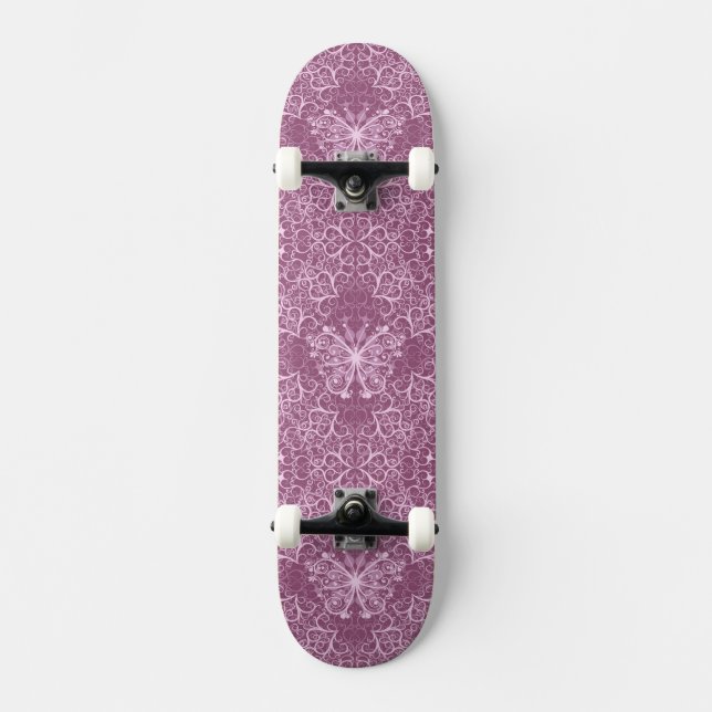 Vintages rosa Muster Skateboard (Vorderseite)