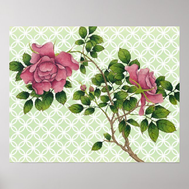 Vintages Rosa Retro Art Poster (Vorne)