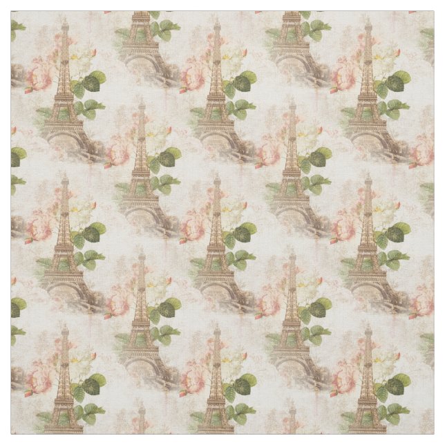 Vintages rosa Rosen-Gewebe Paris Stoff (Muster)