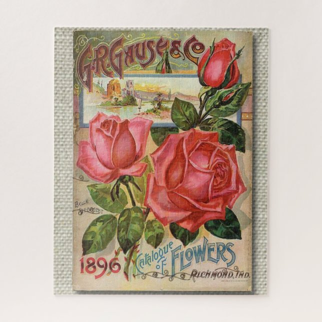 Vintages rosa Rosen-Samen-Paket Puzzle (Vertikal)
