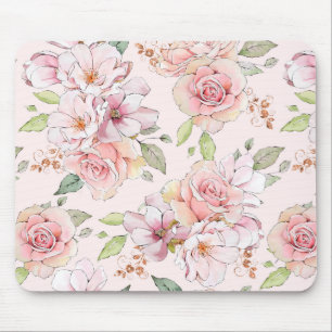 Vintages rosa Rosenmuster Gel Mousepad