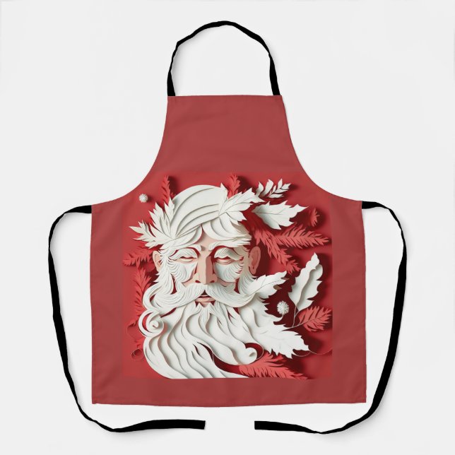 Vintages rosa Santa Claus-Gesicht Schürze (Vorderseite)