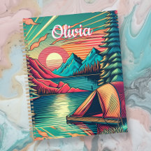 Vintages Rosa und Aquamarines Camping Personalisie