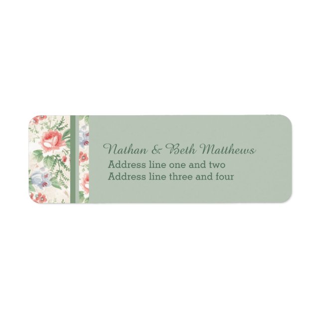 Vintages rosa und blaues Blume-Muster (Vorne)