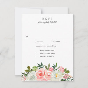 Vintages Rosa und Elfenbeinküste Rose Garland RSVP Karte