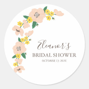 Vintages Rosa und Gelbes Brautparty Runder Aufkleber