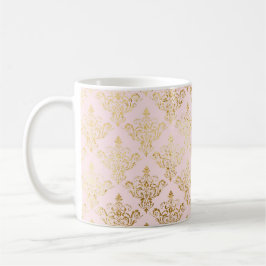 Vintages, rosa und goldenes Design Kaffeetasse