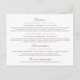 Vintages Rosa und Graue Hochzeitsinformationen Begleitkarte