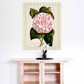 Vintages Rosa und Weiß Poster