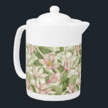 Vintages Rosa und Weiße Magnolien<br><div class="desc">Schöne rosa und weiße magnolische Blume bedecken dieses Bild,  das einem Vintagen Tapetenmuster ähnelt. Sehr liebliches und romantisches Design,  perfekt für jedes Dekor.</div>