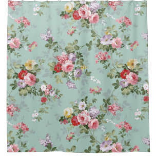 Vintages rosarotes elegantes Rosen-Blumenmuster Duschvorhang