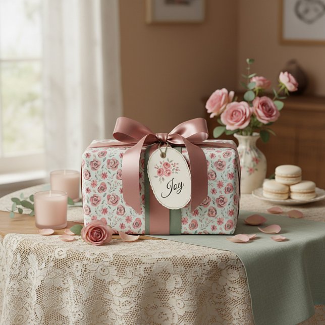 Vintages Rosenmuster Geschenkpapier (Von Creator hochgeladen)