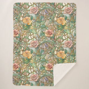 Vintages Rosenmuster im Jugendstil Sherpadecke