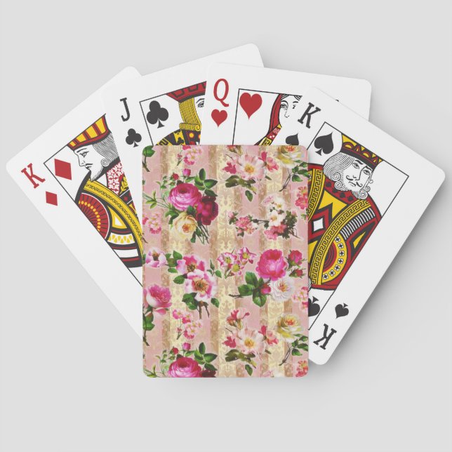 Vintages Rosenschwarz Spielkarten (Rückseite)