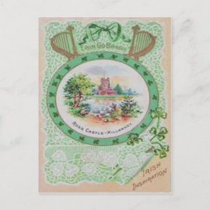 Vintages Ross Castle St Patrick's Day Card Postkarte