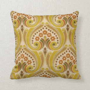 Vintages Rot-Gold-Wallpaper-Muster Kissen